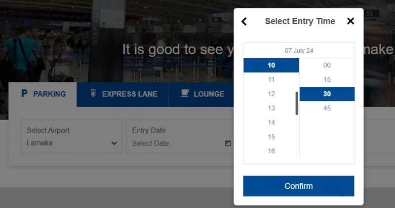 Парковка в аэропорту Ларнаки бронирование