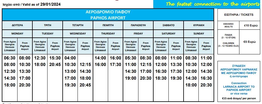 Аэропорт Пафос Лимассол автобус