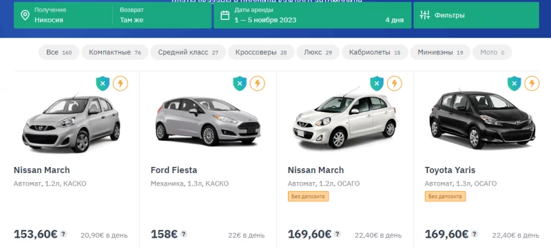 Аренда авто в Никосии